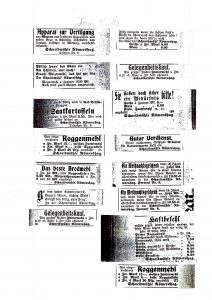 Zeitungsinserate zur Werbung
