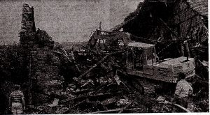 Abriss Mühle im Brückenauer Anzeiger, Foto Renner