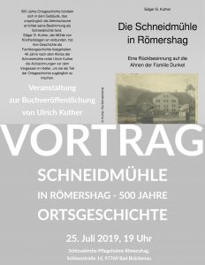 Herzliche Einladung zum Vortrag in Römershag